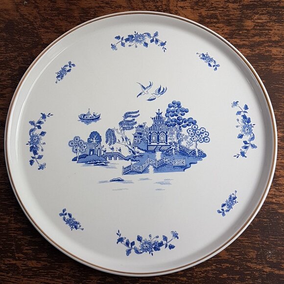 Blue Willow Blue & White 11 inch Ceramic Serving Tray by Robinson Design Group - Picture 1 of 11